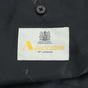 Aquascutum テーラードジャケット ダブル 背抜き ストライプ グレー