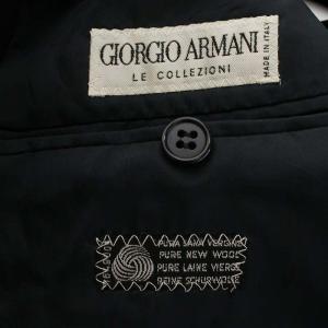 GIORGIO ARMANI テーラードジャケット シングル 総裏地 ウール 46 ネイビー
