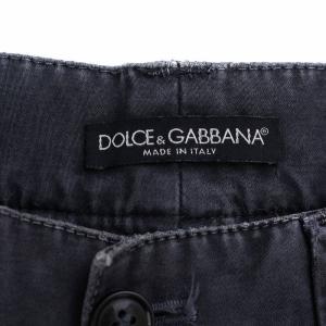 DOLCE&GABBANA ミリタリーウォッシュ加工パンツ ジップフライ ワッペン 44 S グレー WDP75/9812