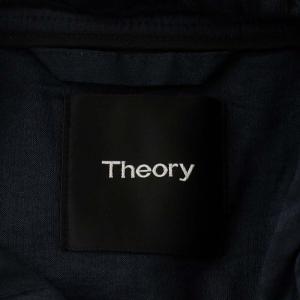 Theory パーカー ジップフライ 麻 リネン M 紺 ネイビー