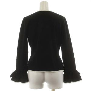 M'S GRACY カーディガン ニット フリル ウール 40 ネイビー