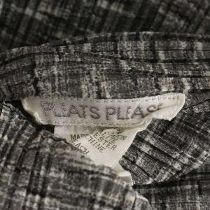 PLEATS PLEASE ISSEY MIYAKE カットソー ノースリーブ プリーツ 総柄 3 L グレー