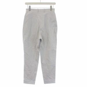 HERMES テーパードパンツ スラックス 千鳥格子 38 M グレー ホワイト 白