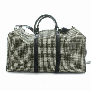 RALPH LAUREN ボストン ショルダーバッグ 2WAY 千鳥格子 PVC ブラック ホワイト