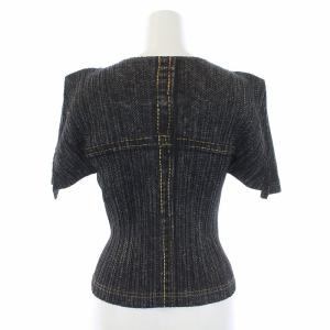 PLEATS PLEASE ISSEY MIYAKE イッセイミヤケ カットソー 総柄 クルーネック 3 ベージュ ブラック ブルー