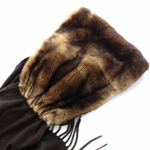 FENDI ストール カシミヤ ミンクファー ブラウン