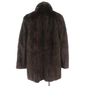 SAGA MINK 毛皮 コート WOOD NOTES 銀サガ ミンク ハーフコート 6号 S 茶 ブラウン