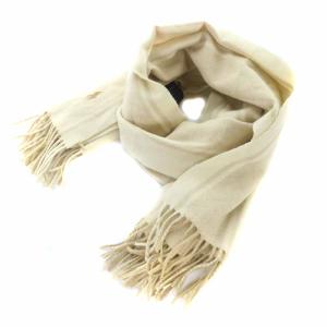 ストール マフラー ウール フリンジ ストライプ ベージュ アイボリー