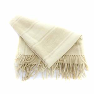 RALPH LAUREN ストール マフラー ウール フリンジ ストライプ ベージュ アイボリー