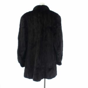 SAGA MINK 銀サガ MACK GARRY シェアード ファーコート ハーフ丈 ショールカラー ブラック