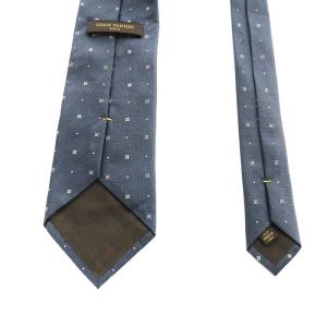 LOUIS VUITTON ワイドタイ ネクタイ モノグラム 総柄 シルク グレー