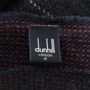 dunhill ストール マフラー フリンジ ウール カシミヤ混 グレー レッド