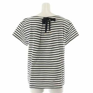 BLUE LABEL CRESTBRIDGE Tシャツ カットソー 半袖 ボーダー バックリボン 38 ホワイト ブラック