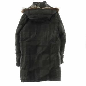 BLACK LABEL CRESTBRIDGE ダウンコート チェック シルバーフォックス L グレー