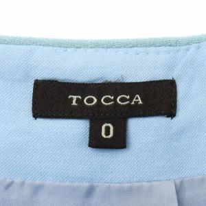 TOCCA フレアスカート ひざ丈 花 刺繍 0 S 水色