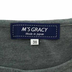 M'S GRACY カットソー 長袖 スパンコール リボン 38 グレー