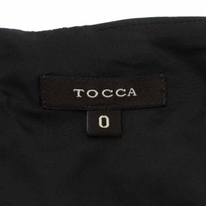 TOCCA ワンピース ノースリーブ ひざ丈 花 刺繍 7 S 黒 ブラック