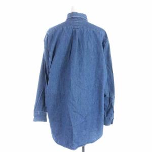 RALPH LAUREN RALPH The Big Shirt ボタンダウンシャツ デニム コットン ロゴ 刺繍 9 M ブルー