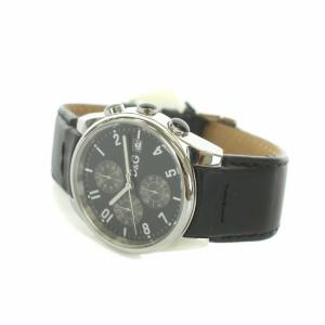 D&G SANDPIPER 腕時計 ウォッチ クォーツ クロノグラフ カレンダー レザー ブラック