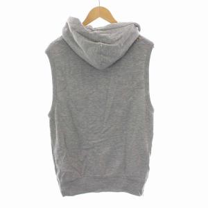 BALMAIN ベスト パーカー スウェット ジップアップ ダメージ加工 裏起毛 M グレー