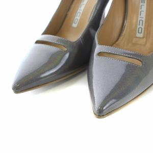 PELLICO パンプス エナメル ポインテッドトゥ 35 22cm グレー