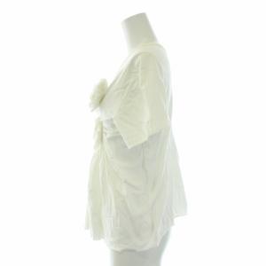 Tao AD2000 Tシャツ カットソー 半袖 ギャザー フラワー ホワイト