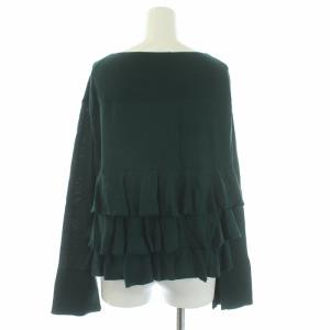 Drawer ティアード クルーネックニット セーター 長袖 1 S 緑 グリーン