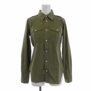 ミリタリーシャツ ブラウス 長袖 7 カーキ