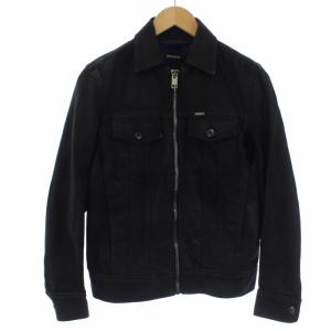 Gジャン デニムジャケット ジップアップ コーティング加工 XS ブラック