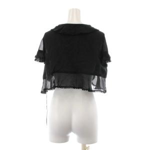 GRACE CONTINENTAL フリルシルクボレロ カーディガン 半袖 シアー シースルー  38 M 黒 ブラック