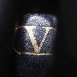 VALENTINO ショートブーツ ブーティ ハイヒール ロックスタッズ スエード 35.5 ブラック