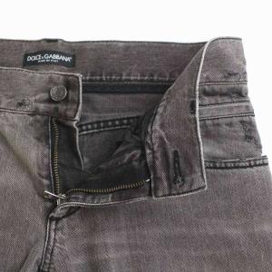 DOLCE&GABBANA 14 デニムパンツ ジーンズ ダメージ加工 ストレート 44 S グレー