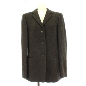 テーラードジャケット ウール カシミヤ混 42 M 茶 ブラウン
