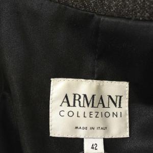 ARMANI COLLEZIONI テーラードジャケット ウール カシミヤ混 42 M 茶 ブラウン