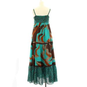 GRACE CONTINENTAL キャミワンピース シルク混 ロング ワンピース マキシ 36 S グリーン 緑