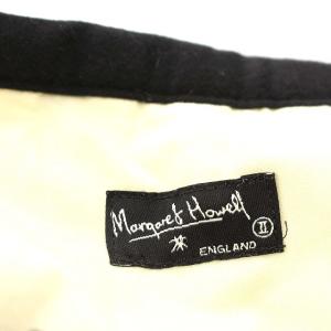 MARGARET HOWELL ラップスカート プリーツ ウール カシミヤ混 2 M ブラック