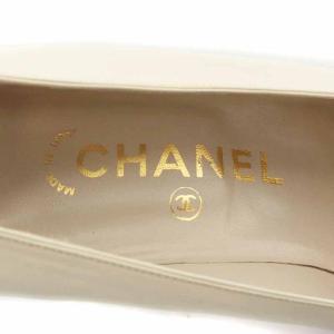 CHANEL パンプス ヒール レザー 35.5 22.5cm 黒 ブラック アイボリー