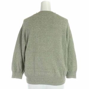 MHL. ニットカーディガン コットン ポケット 七分袖 2 M 緑 グリーン