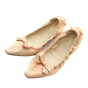 バレエシューズ ポインテッドトゥ リボン 37 ピンク