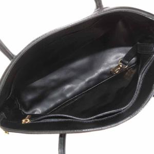 Longchamp ハンドバッグ レザー ロゴ 黒 ブラック