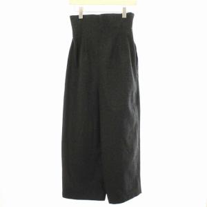 ENFOLD 17AW スーパーライトメルトンワイドパンツ ハイウエスト ウール 38 グレー