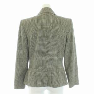 YVES SAINT LAURENT ジャケット ショートコート ヴィンテージ グレンチェック 肩パット入 7A3 ブラック ベージュ