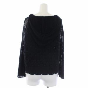 GRACE CONTINENTAL 21SS フラワーレースニットTOP パーカー プルオーバー 長袖 切替 36 S 黒 ブラック