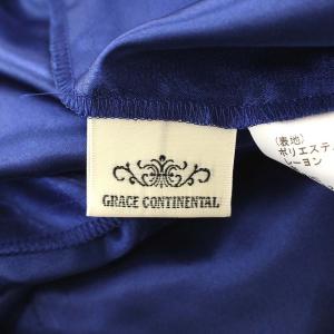 GRACE CONTINENTAL ワンピース 花柄 シースルー ノースリーブ ロング 38 ブルー