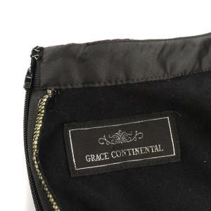 GRACE CONTINENTAL ワンピース シルク100% ロング 半袖 ビジュー 36 パープル