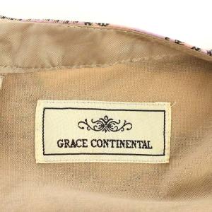 GRACE CONTINENTAL ワンピース シルク100% 半袖 ビジュー ロング 36 ピンク パープル