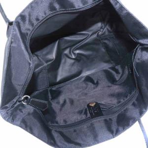 Hervé Chapelier レザーハンドル舟型トートM ハンドバッグ コーデュラナイロン ブラック 1407C