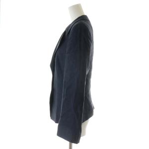 GIORGIO ARMANI テーラードジャケット リネン 麻 シルク 38 ネイビー