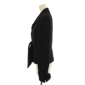 VALENTINO ジャケット フォーマル ギャザー リボン 総裏地 ノーベント 8 ブラック