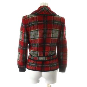 VALENTINO ジャケット ウール チェック柄 38/4 レッド